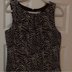 Ann Taylor Black and White Animal Print Mini Dress